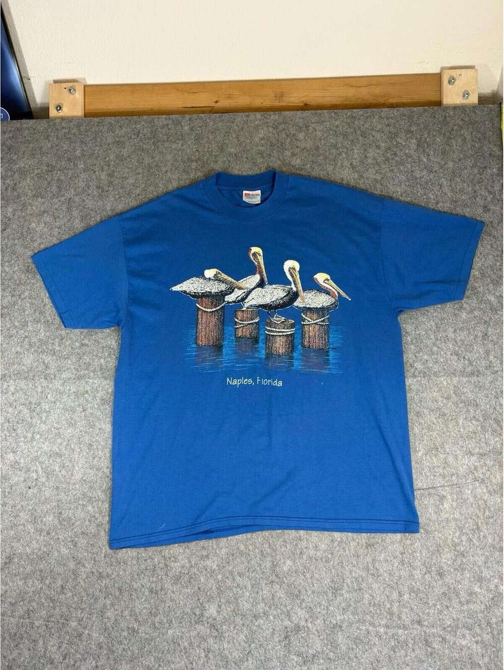 Vintage Single Stitch T Shirt Men’s XL Blue Naples Florida Destination